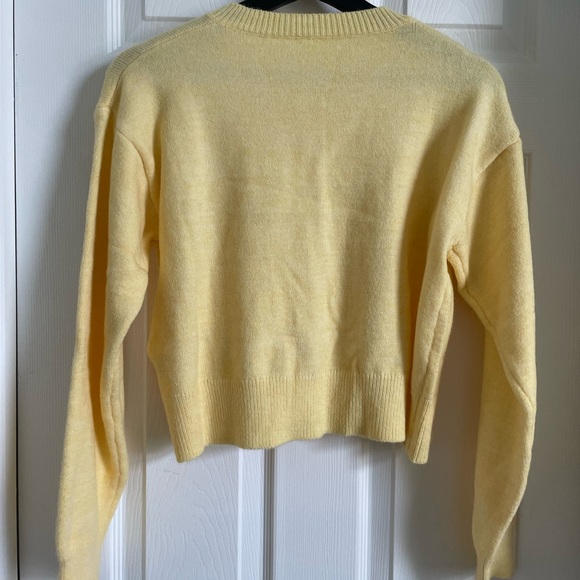 Yellow Button-Up Women's Sweater - Picture 3 of 3